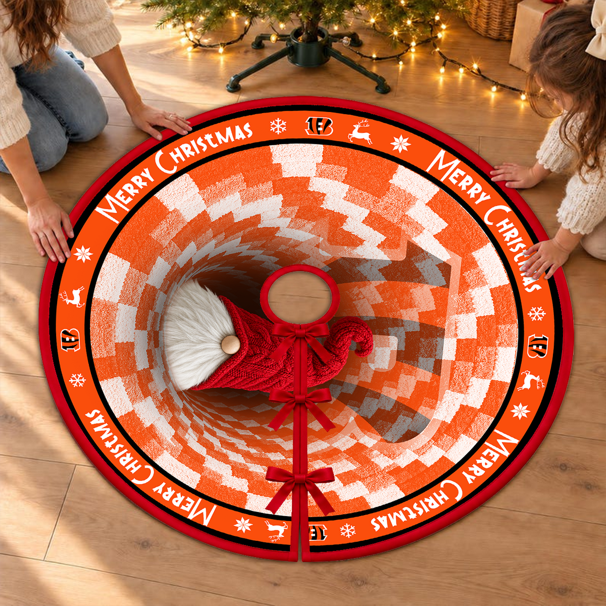 [TOUCHDOWN DEAL] NEW CUSTOMIZED NFL16 CCB THE BENGALS CHRISTMAS TREE SKIRT