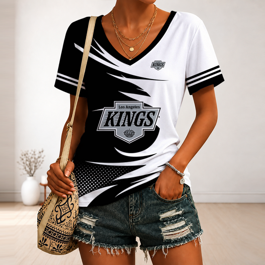 [PUCK DROP DEAL] NEW CUSTOMIZED NHL16 LAK LOS ANGELES KINGS V-NECK FEMALE SHIRT