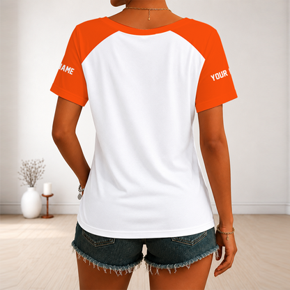 [TOUCHDOWN DEAL] NEW CUSTOMIZED NFL16 CCB CINCINNATI BENGALS V-NECK FEMALE SHIRT