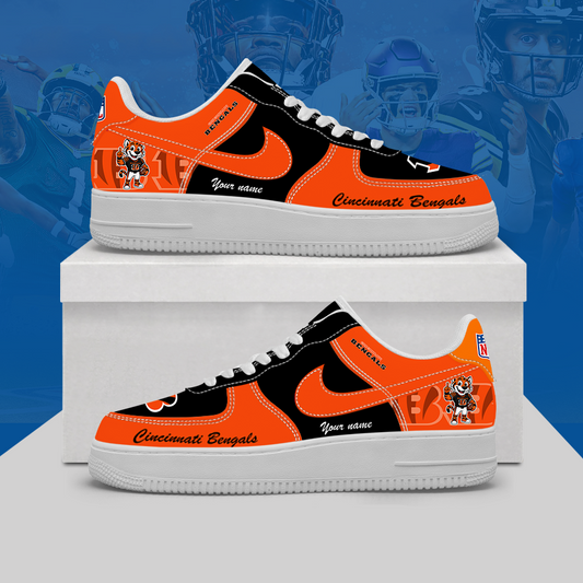 [TOUCHDOWN DEAL] NEW CUSTOMIZED NFL16 CCB CINCINNATI BENGALS AF1 SHOES