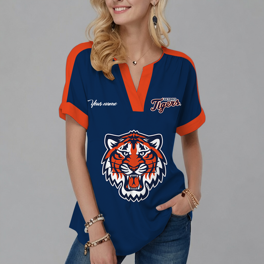[HOMERUN DEAL] NEW CUSTOMIZED MLB16 DTS DETROIT TIGERS V-NECK FEMALE SHIRT
