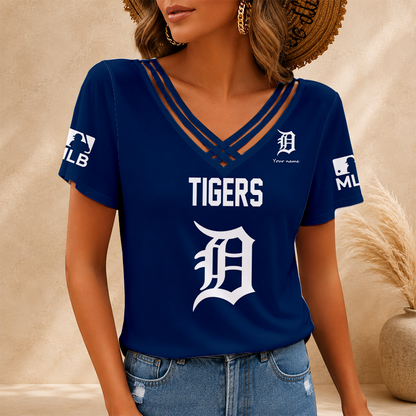 [HOMERUN DEAL] NEW CUSTOMIZED MLB16 DTS DETROIT TIGERS V-NECK SHIRT