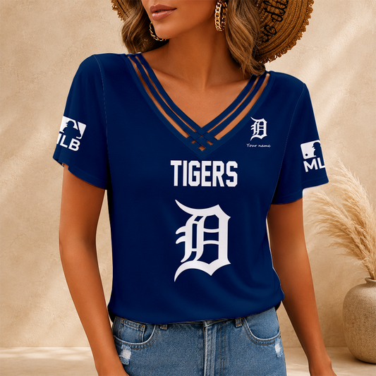 [HOMERUN DEAL] NEW CUSTOMIZED MLB16 DTS DETROIT TIGERS V-NECK SHIRT