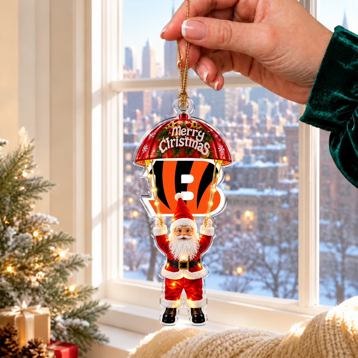 [TOUCHDOWN DEAL] NEW CUSTOMIZED NFL16 CCB CINCINNATI BENGALS CHRISTMAS ACRYLIC ORNAMENT