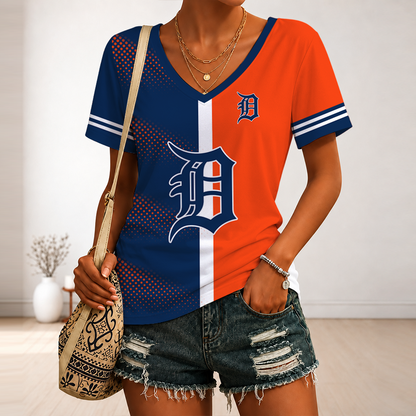 [HOMERUN DEAL] NEW CUSTOMIZED MLB16 DTS DETROIT TIGERS V-NECK FEMALE SHIRT