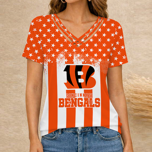 [TOUCHDOWN DEAL] NEW CUSTOMIZED NFL16 CCB CINCINNATI BENGALS V-NECK SHIRT