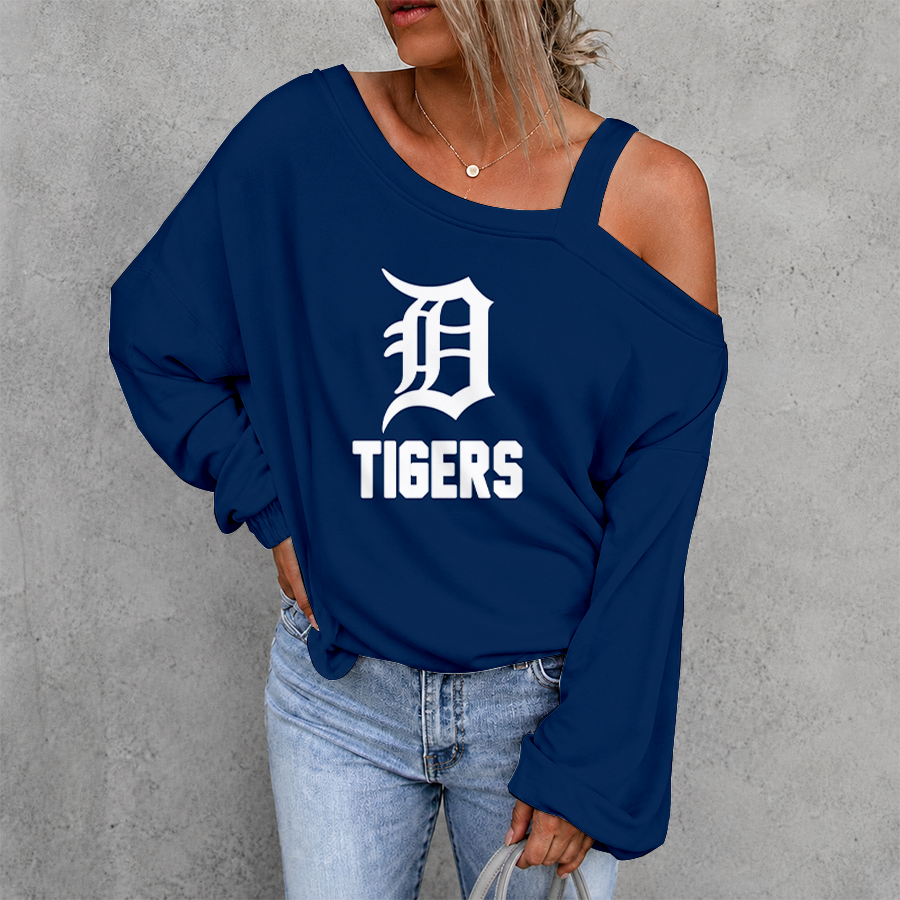 [HOMERUN DEAL] NEW CUSTOMIZED MLB16 DTS DETROIT TIGERS WOMEN'S OFF-SHOULDER LONG SLEEVE SHIRT