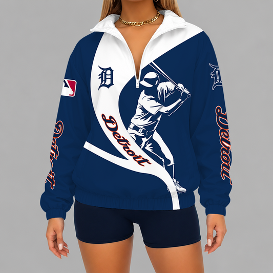 [HOMERUN DEAL] NEW CUSTOMIZED MLB16 DTS DETROIT TIGERS V-NECK ZIPPER SWEATSHIRT JACKET