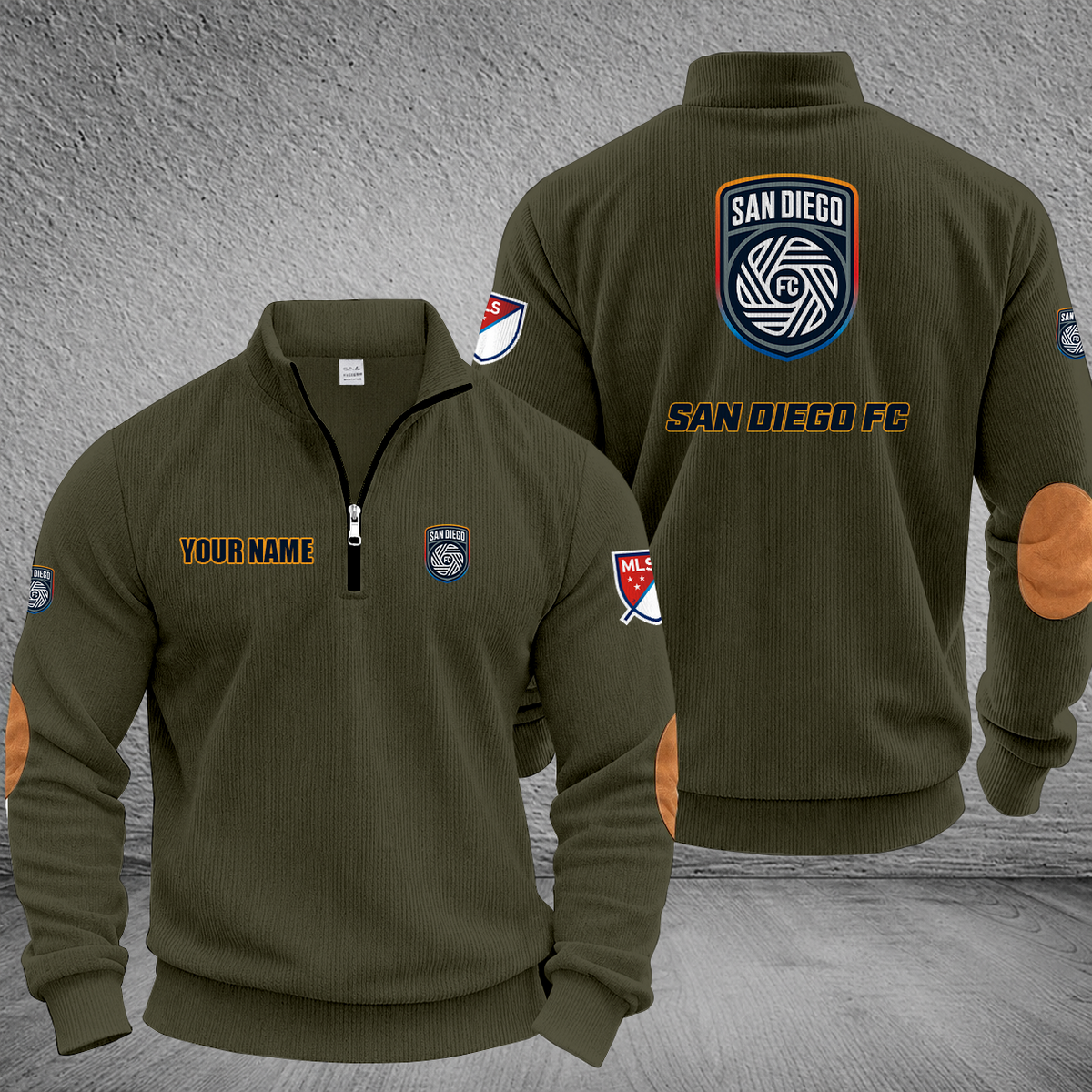 [GOAL DEAL] NEW CUSTOMIZED MLS16 SDF SAN DIEGO FC MULTICOLOR STRIPED QUATER ZIP SWEATSHIRT