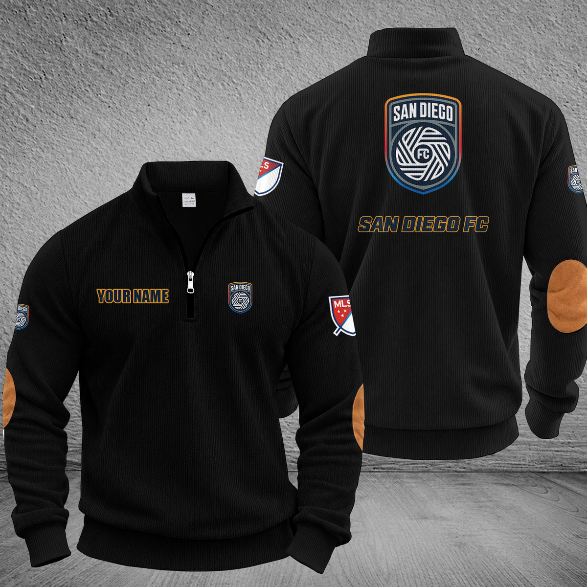 [GOAL DEAL] NEW CUSTOMIZED MLS16 SDF SAN DIEGO FC MULTICOLOR STRIPED QUATER ZIP SWEATSHIRT