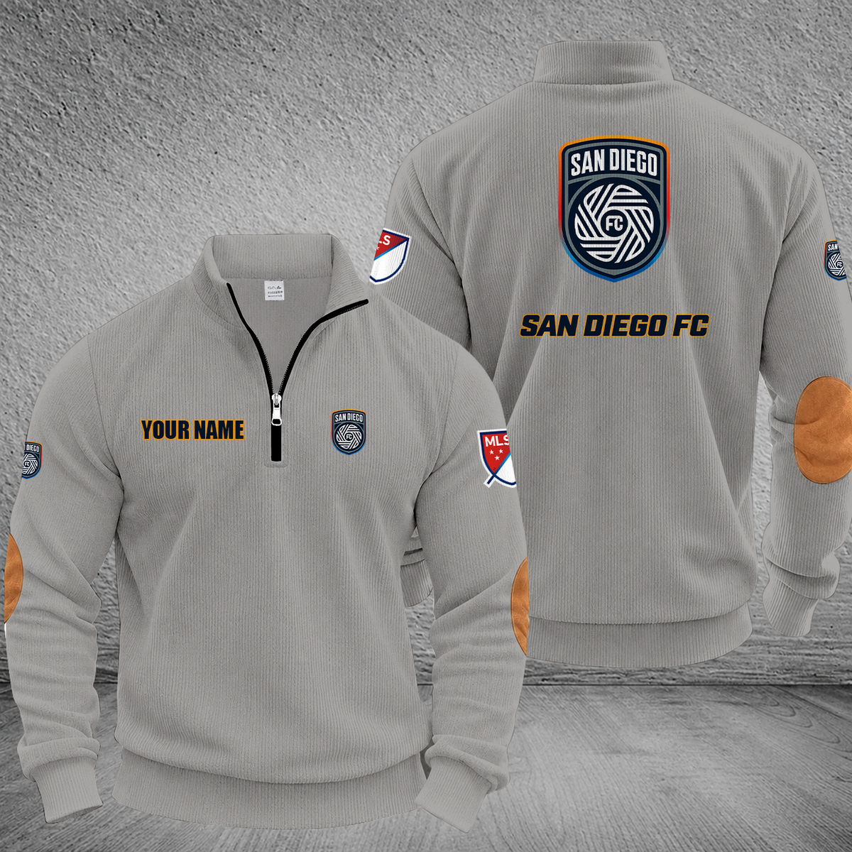[GOAL DEAL] NEW CUSTOMIZED MLS16 SDF SAN DIEGO FC MULTICOLOR STRIPED QUATER ZIP SWEATSHIRT