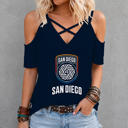 [GOAL DEAL] NEW CUSTOMIZED MLS16 SDF SAN DIEGO FC CRISS CROSS V-NECK TOP