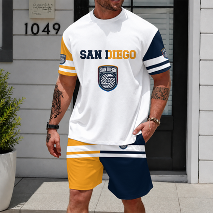 [GOAL DEAL] NEW CUSTOMIZED MLS16 SDF SAN DIEGO FC UNISEX T-SHIRT & SHORTS SET