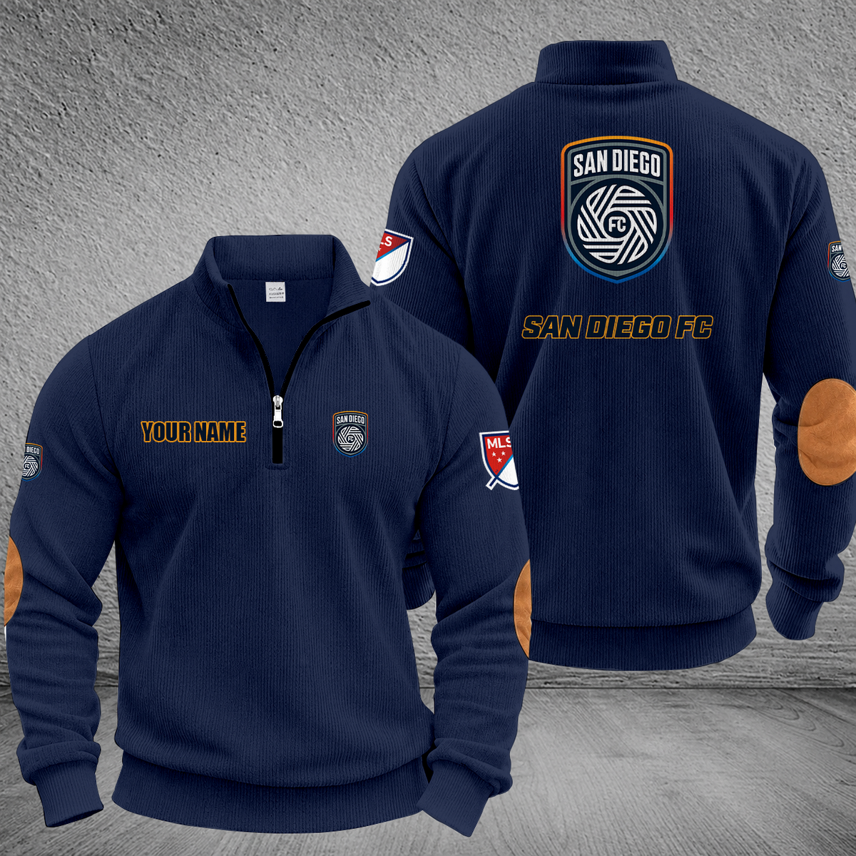 [GOAL DEAL] NEW CUSTOMIZED MLS16 SDF SAN DIEGO FC MULTICOLOR STRIPED QUATER ZIP SWEATSHIRT