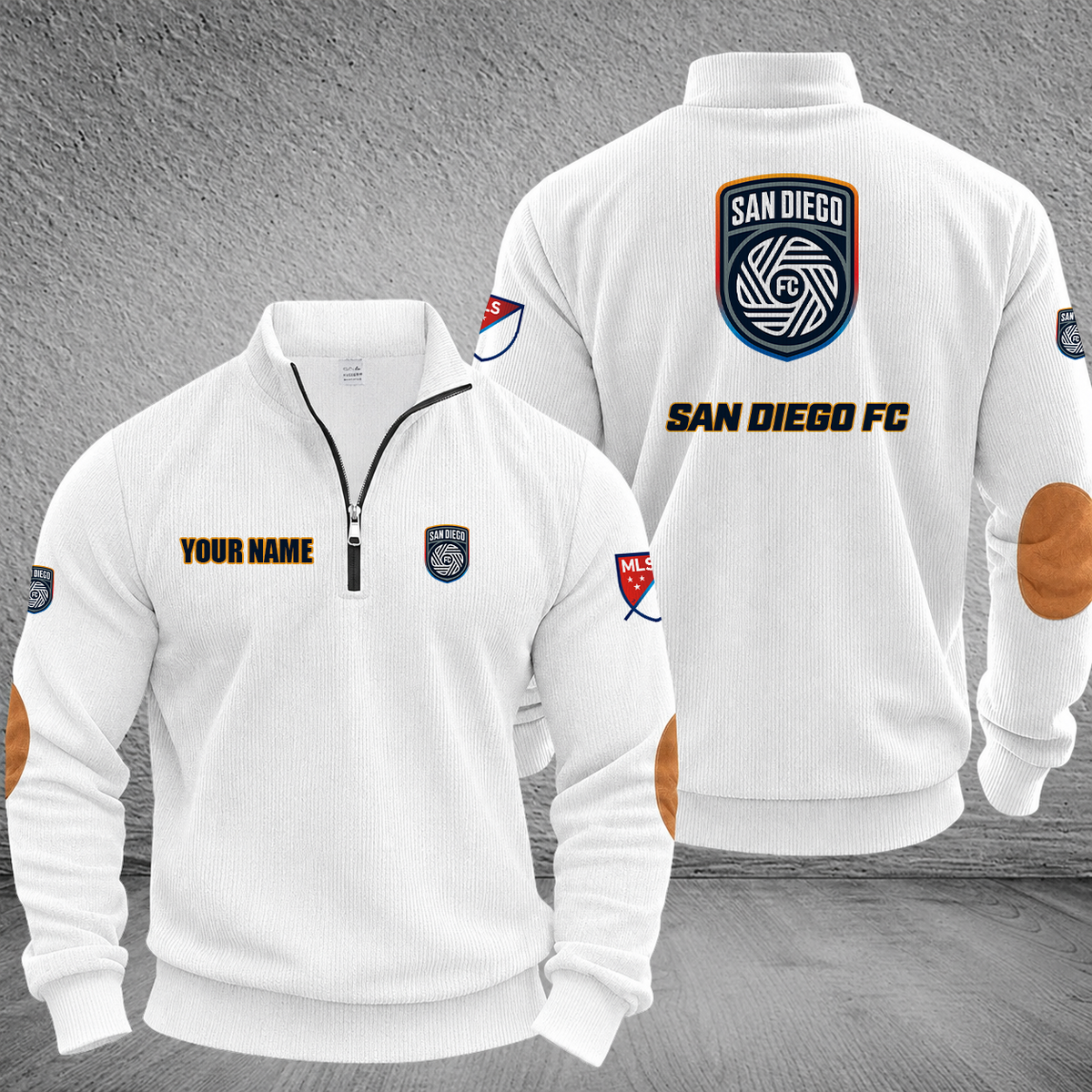 [GOAL DEAL] NEW CUSTOMIZED MLS16 SDF SAN DIEGO FC MULTICOLOR STRIPED QUATER ZIP SWEATSHIRT