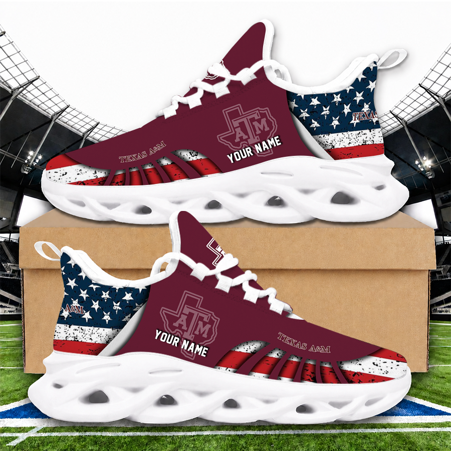 [TOUCHDOWN DEAL]NEW CUSTOMIZED NCAA FBS16 TAA TEXAS A&M AGGIES CLUNKY SNEAKERS