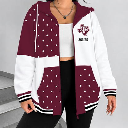[TOUCHDOWN DEAL] NEW CUSTOMIZED NCAA FBS16 TAA TEXAS A&M AGGIES ZIP HOODIE