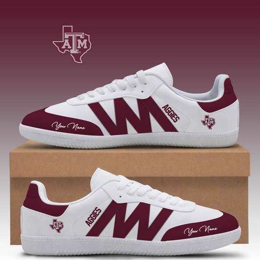 [TOUCHDOWN DEAL] NEW CUSTOMIZED NCAA FBS16 TAA TEXAS A&M AGGIES CLASSIC SNEAKERS