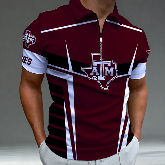 [TOUCHDOWN DEAL] NEW CUSTOMIZED NCAA FBS16 TAA TEXAS A&M AGGIES POLO SHIRT