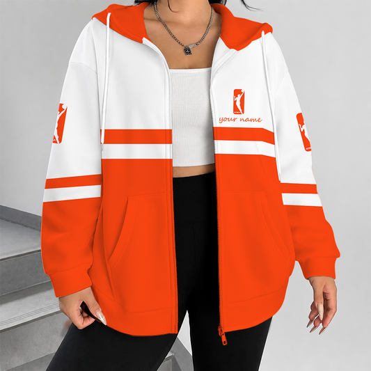 [HOOPS SPECIAL] NEW CUSTOMIZED WNBA16 WOMEN'S NATIONAL BASKETBALL ASSOCIATION ZIP HOODIE