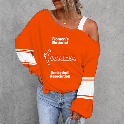 [HOOPS SPECIAL] NEW CUSTOMIZED WNBA16 WOMEN'S NATIONAL BASKETBALL ASSOCIATION WOMEN'S OFF-SHOULDER LONG SLEEVE SHIRT