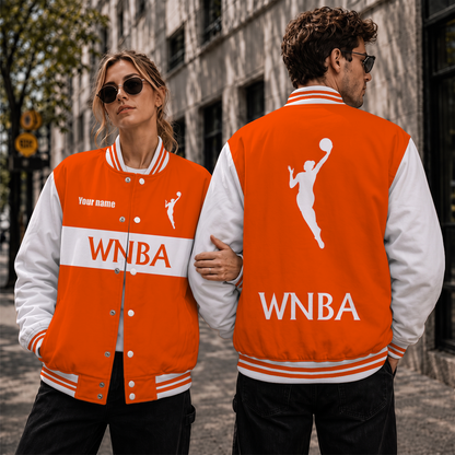 [HOOPS SPECIAL] NEW CUSTOMIZED WNBA16 WOMEN'S NATIONAL BASKETBALL ASSOCIATION BASEBALL JACKET, SATIN VARSITY JACKET