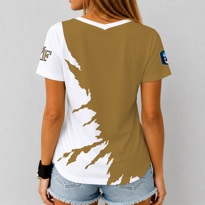 [HOOPS SPECIAL] NEW CUSTOMIZED NCAA CFH16 WFD WAKE FOREST DEMON DEACONS V-NECK FEMALE SHIRT