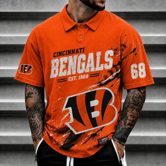 [TOUCHDOWN DEAL] NEW CUSTOMIZED NFL16 CCB CINCINNATI BENGALS POLO SHIRT