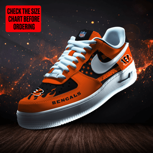 [TOUCHDOWN DEAL] NEW CUSTOMIZED NFL16 CCB CINCINNATI BENGALS AF1 SNEAKERS