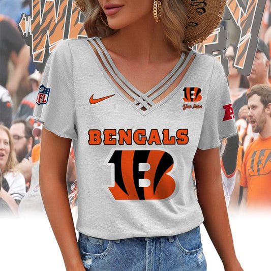 [TOUCHDOWN DEAL] NEW CUSTOMIZED NFL16 CCB CINCINNATI BENGALS V-NECK SHIRT