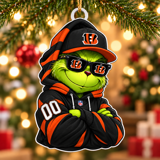 [TOUCHDOWN DEAL] NEW CUSTOMIZED NFL16 CCB CINCINNATI BENGALS CHRISTMAS ACRYLIC ORNAMENT