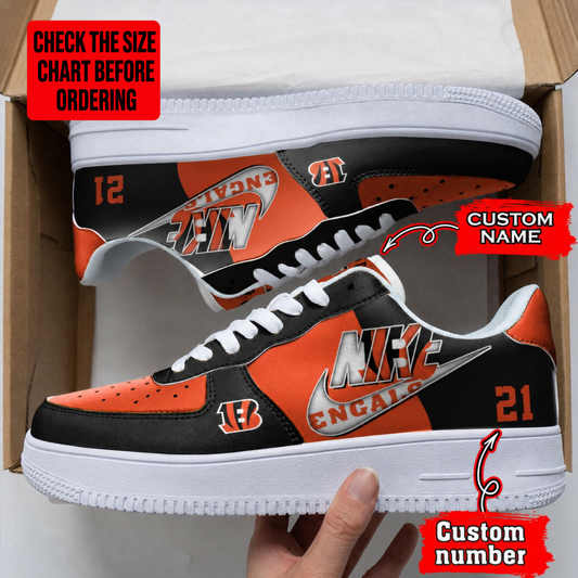 [TOUCHDOWN DEAL] NEW CUSTOMIZED NFL16 CCB CINCINNATI BENGALS AF1 SHOES