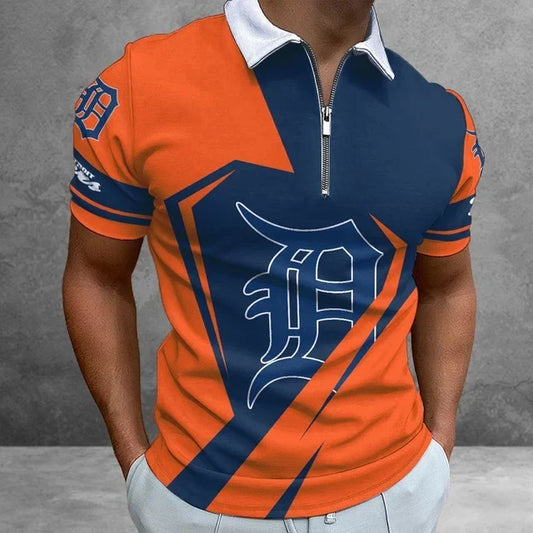[HOMERUN DEAL] NEW CUSTOMIZED MLB16 DTS DETROIT TIGERS ZIP POLO SHIRT