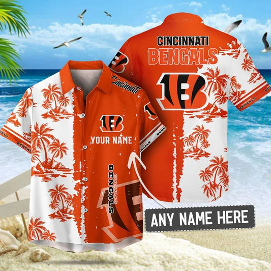 [TOUCHDOWN DEAL] NEW CUSTOMIZED NFL16 CCB CINCINNATI BENGALS UNISEX HAWAIIAN SHIRT & SHORTS SET