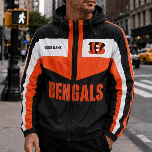 [TOUCHDOWN DEAL] NEW CUSTOMIZED NFL16 CCB CINCINNATI BENGALS WINDBREAKER JACKET