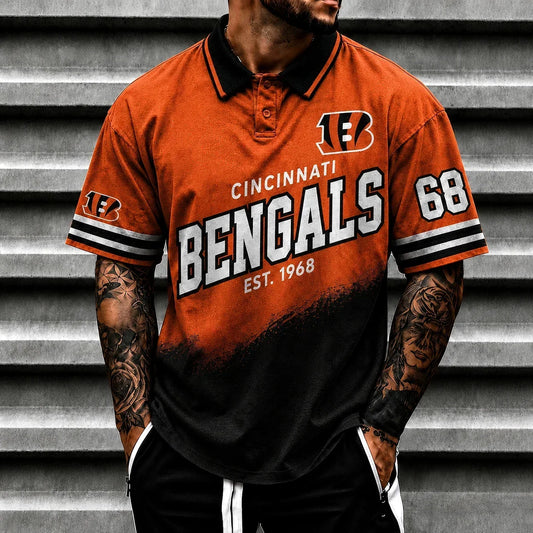 [TOUCHDOWN DEAL] NEW CUSTOMIZED NFL16 CCB CINCINNATI BENGALS POLO SHIRT