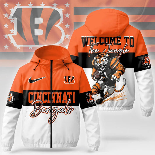 [TOUCHDOWN DEAL] NEW CUSTOMIZED NFL16 CCB CINCINNATI BENGALS WINDBREAKER JACKET