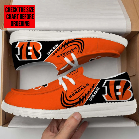 [TOUCHDOWN DEAL] NEW CUSTOMIZED NFL16 CCB CINCINNATI BENGALS LOAFER SHOES