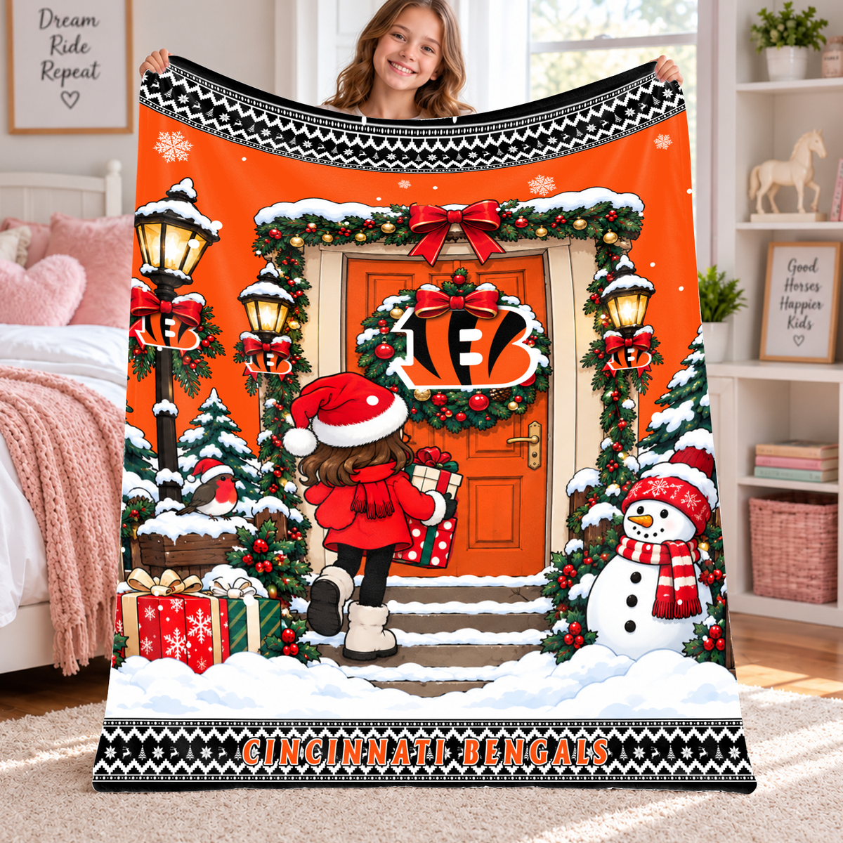 [TOUCHDOWN DEAL] NEW CUSTOMIZED NFL16 CCB THE BENGALS FLEECE BLANKET