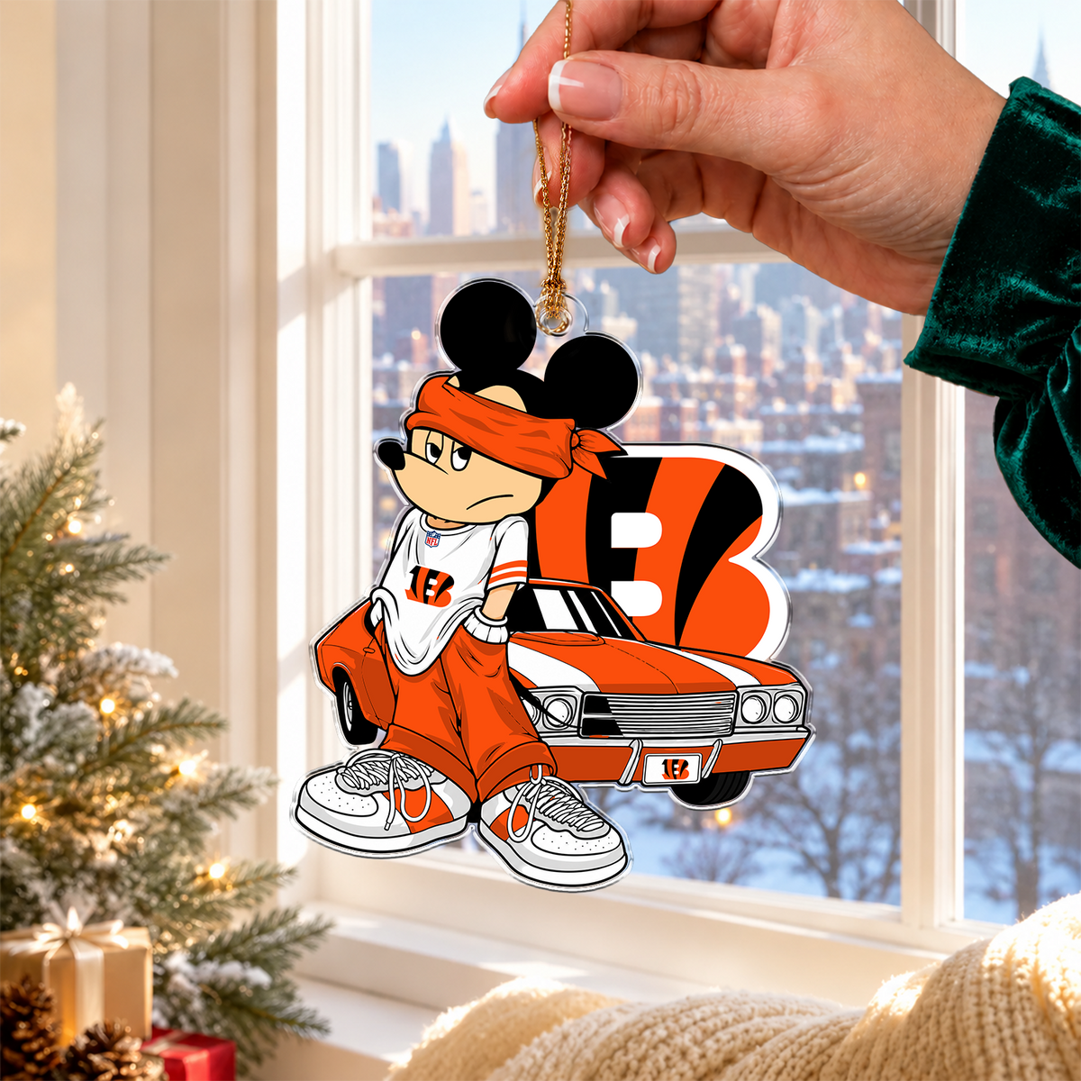 [TOUCHDOWN DEAL] NEW CUSTOMIZED NFL16 CCB CINCINNATI BENGALS CHRISTMAS ACRYLIC ORNAMENT