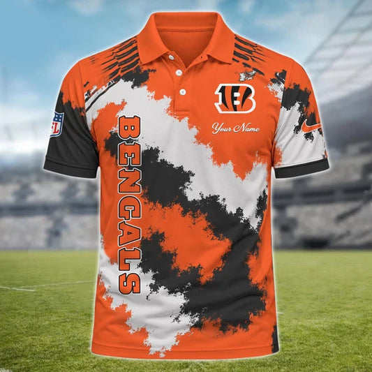 [TOUCHDOWN DEAL] NEW CUSTOMIZED NFL16 CCB CINCINNATI BENGALS MULTICOLOR POLO SHIRT