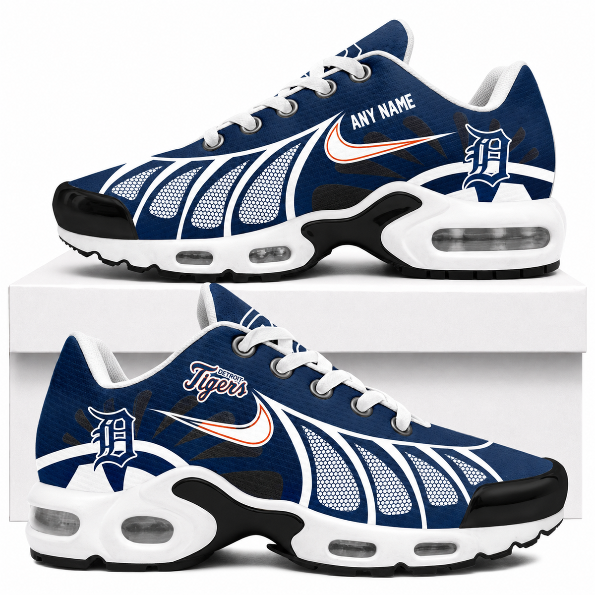 [HOMERUN DEAL] NEW CUSTOMIZED MLB16 DTS DETROIT TIGERS AIR MAX PLUS SNEAKERS