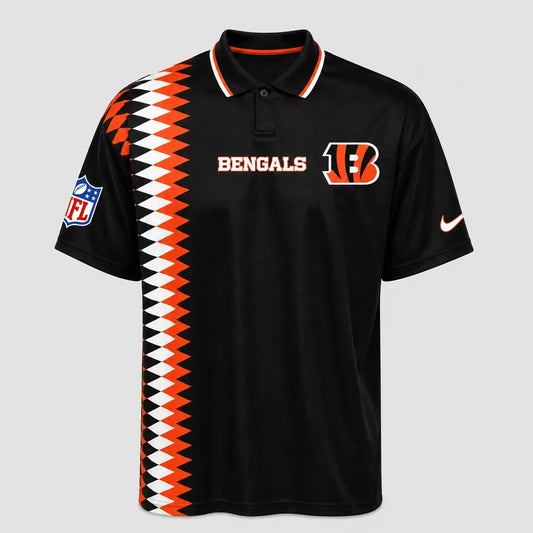 [TOUCHDOWN DEAL] NEW CUSTOMIZED NFL16 CCB CINCINNATI BENGALS POLO SHIRT