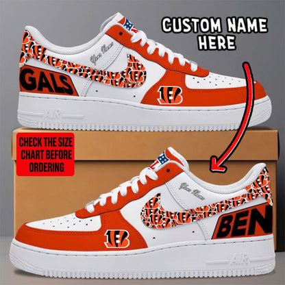 [TOUCHDOWN DEAL] NEW CUSTOMIZED NFL16 CCB CINCINNATI BENGALS AF1 SNEAKERS