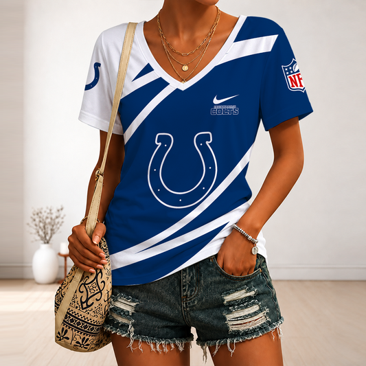 [TOUCHDOWN DEAL] NEW CUSTOMIZED NFL17 IDC INDIANAPOLIS COLTS V-NECK FEMALE SHIRT