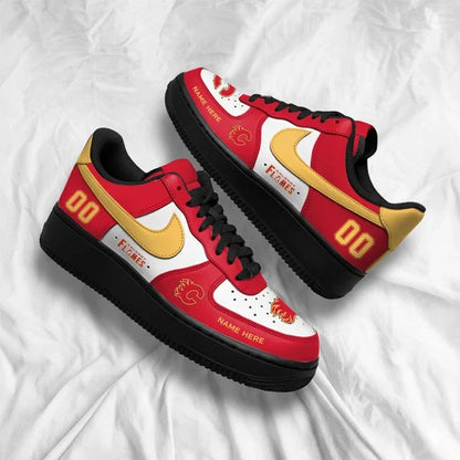 [PUCK DROP DEAL] NEW CUSTOMIZED NHL17 CGF CALGARY FLAMES AF1 SHOES