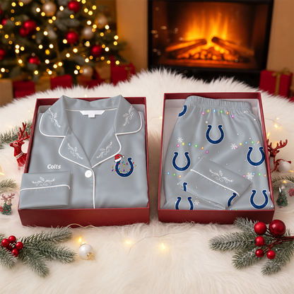 [TOUCHDOWN DEAL] NEW CUSTOMIZED NFL17 IDC INDIANAPOLIS COLTS LONG-SLEEVE PAJAMA SET