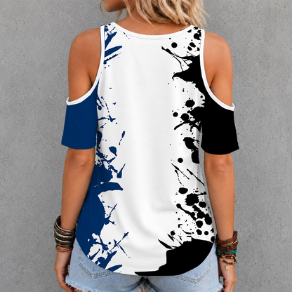 [TOUCHDOWN DEAL] NEW CUSTOMIZED NFL17 IDC INDIANAPOLIS COLTS CRISS CROSS V-NECK TOP