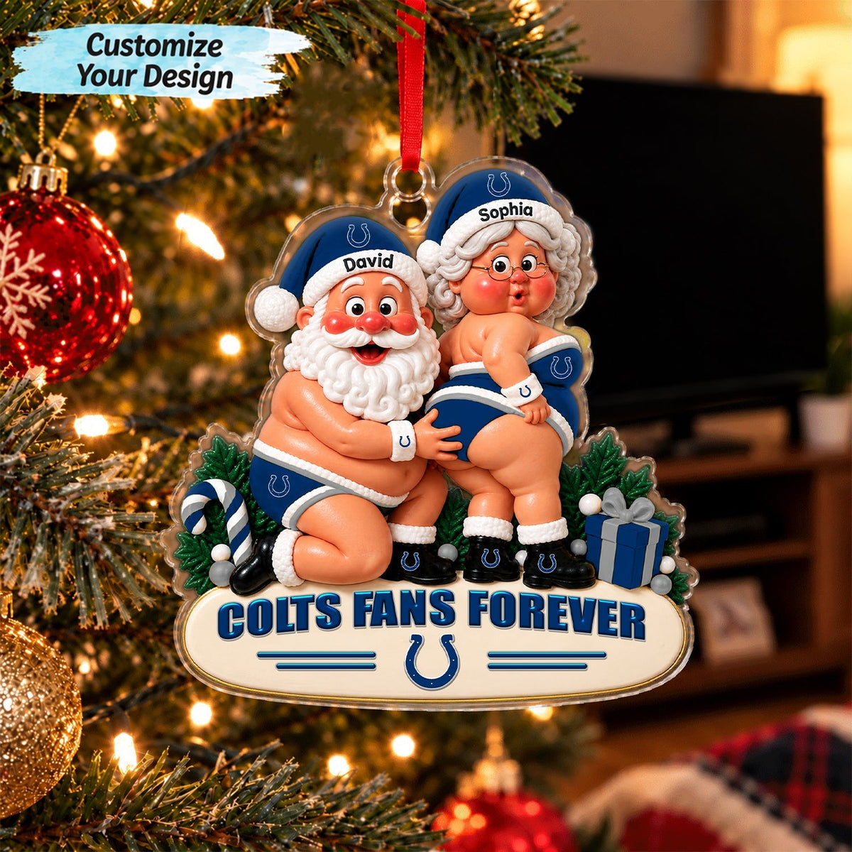 [TOUCHDOWN DEAL] NEW CUSTOMIZED NFL17 IDC INDIANAPOLIS COLTS CHRISTMAS ACRYLIC ORNAMENT