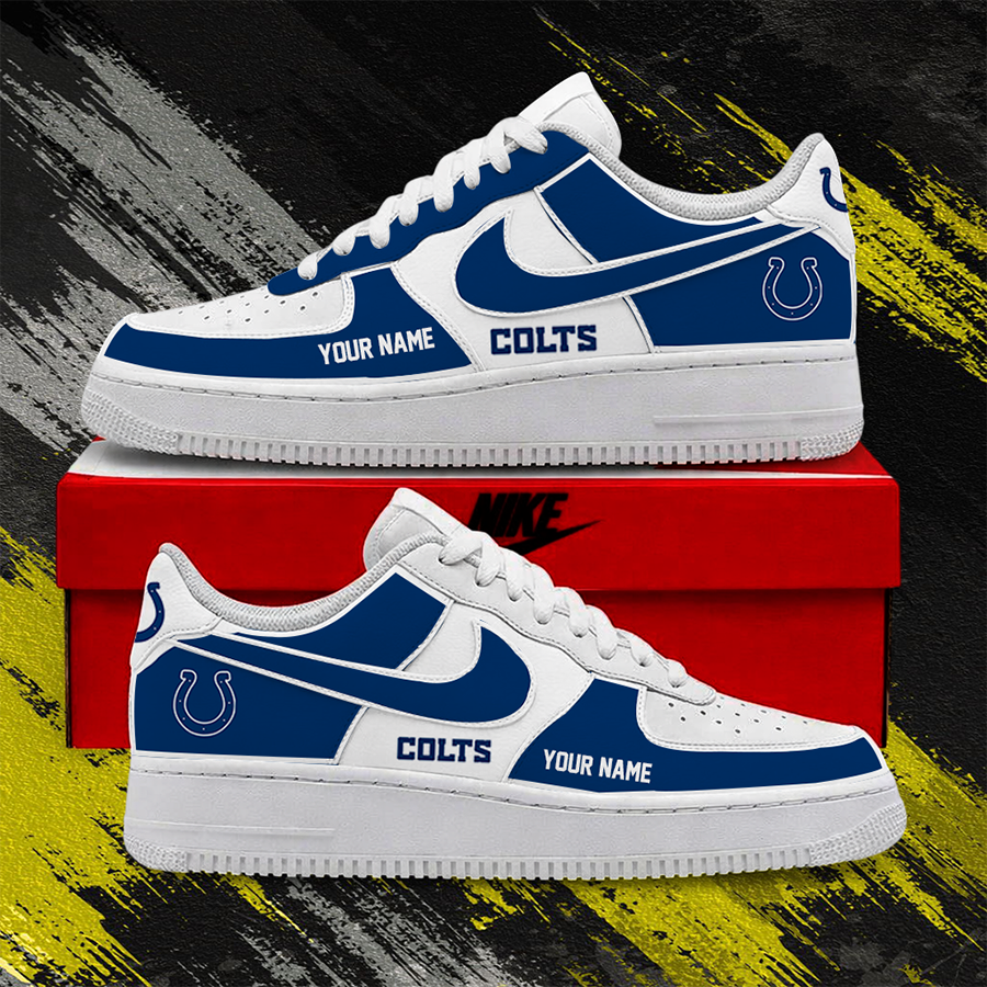 [TOUCHDOWN DEAL] NEW CUSTOMIZED NFL17 IDC INDIANAPOLIS COLTS AF1 SHOES